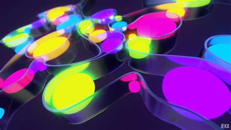 Wallpaper Illustration Neon Abstract 3d Render