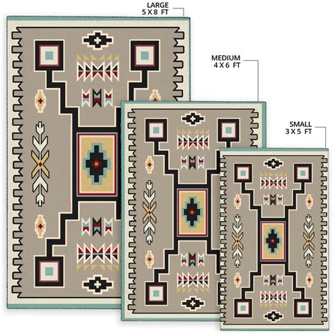 Gray Tribe Pattern Native American Area Rug Proudthunderbird