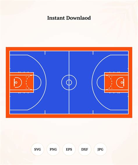 Basketball Court Dimensions And Drawings Basketball Court Svg