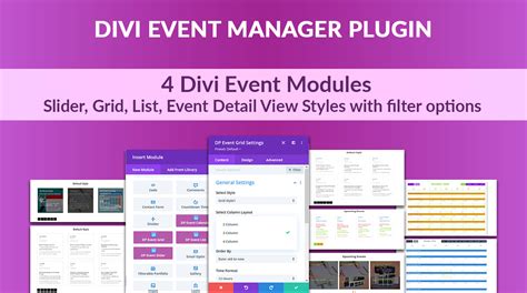 Divi Event Manager Plugin Divi Professional