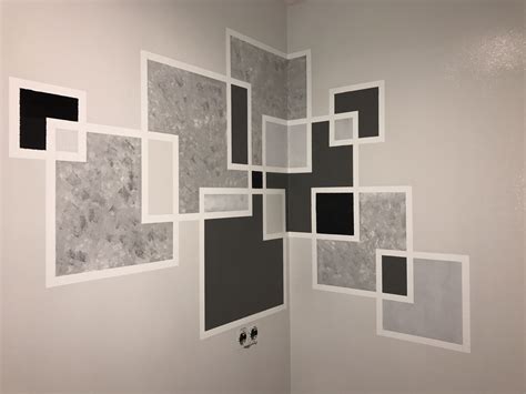 Gray Squares Composition Wall Painting Done By Disain Viimistlus