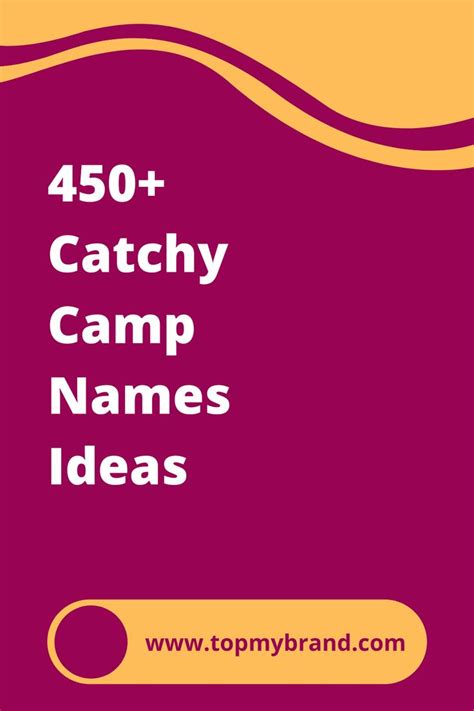 450 Catchy Camp Names Ideas Business Names Summer Camp Activities