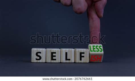 Selfish Selfless Symbol Businessman Turns Wooden Stock Photo 2076762661