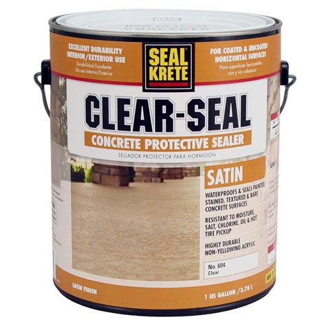 Seal Krete 1 Gal Satin Clear Seal Concrete Protective Sealer 604001