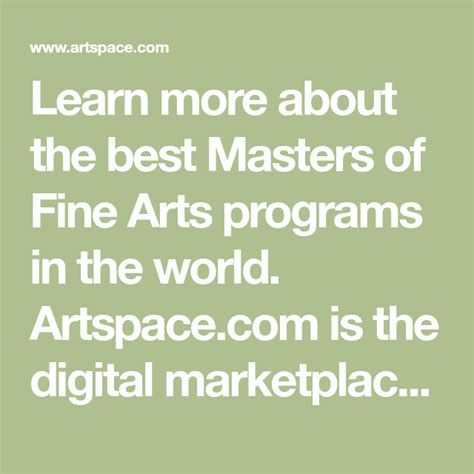Learn More About The Best Masters Of Fine Arts Programs In The World