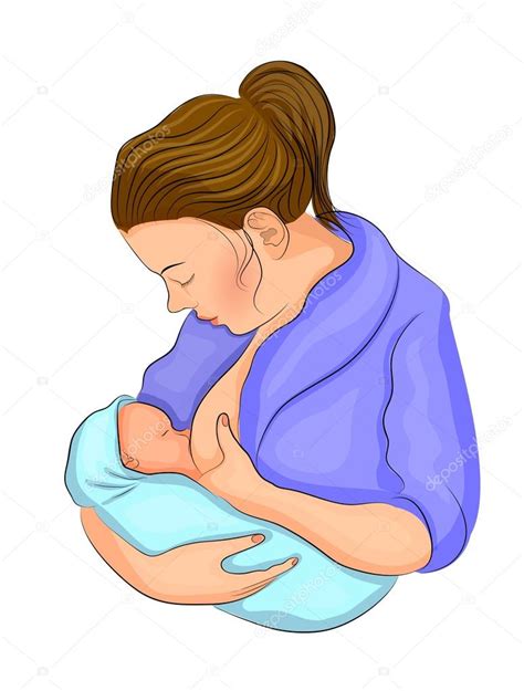 La Madre Y El Niño Lactancia Materna Vector Gráfico Vectorial
