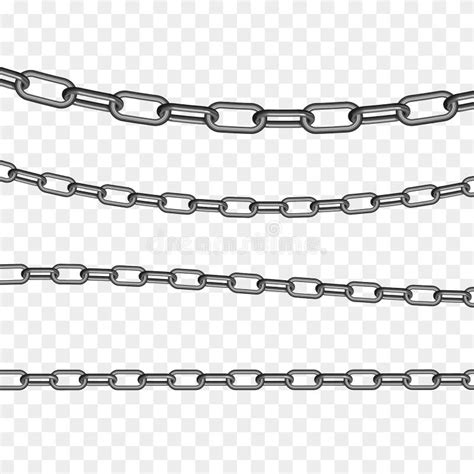 Set Of Metal Chain Links Isolated Vector Illustration Stock Vector