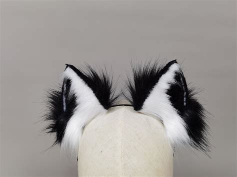 Black Wolf Ears And Tail Setwhite Wolf Ears And Tail Etsy