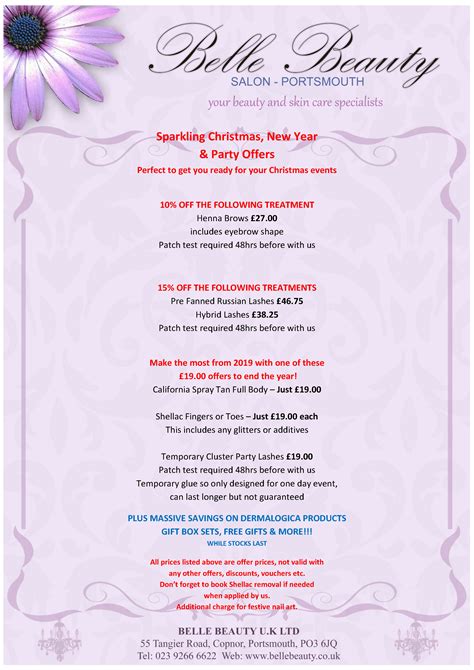 Special Offers Belle Beauty Salon Portsmouth Health Beauty Massage Tanning Waxing And More