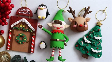 Diy Polymer Clay Christmas Tree Ornaments Polymer Clay Christmas