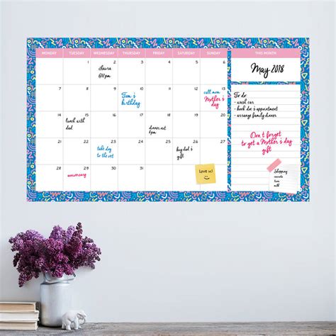Monthly Wall Calendar With Memo By Sir Face Graphics | notonthehighstreet.com