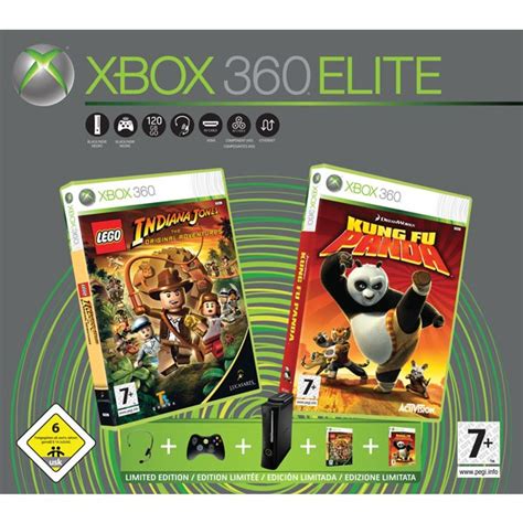 Microsoft Xbox 360 Elite Pack Jeux Lego Indiana Jones And Kung Fu