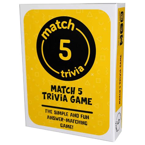 Match 5 Trivia Game Trivia Games Ages 14