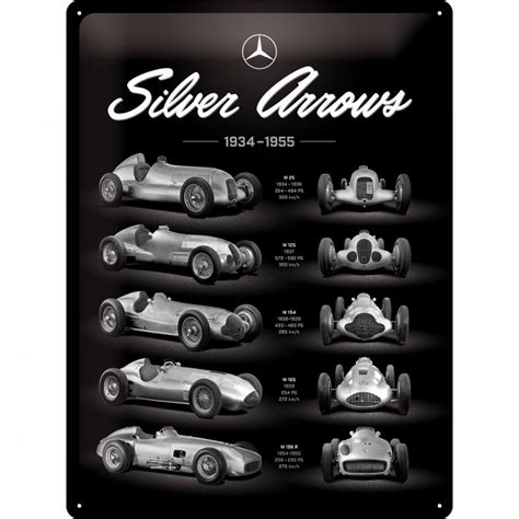 Nostalgic Art Tin Sign Mercedes Benz Silver Arrows Evolution X Cm