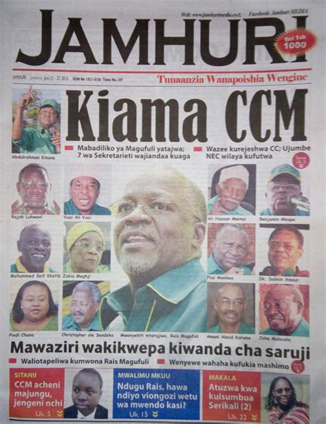 Headlines Of Tanzania Newspaper Today Tuesday June 21 Bongojamii