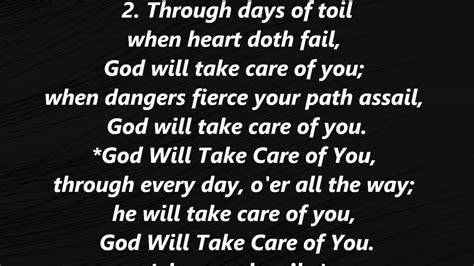 God Will Take Care Of You Lyrics God Will Take Care Of You Trinity