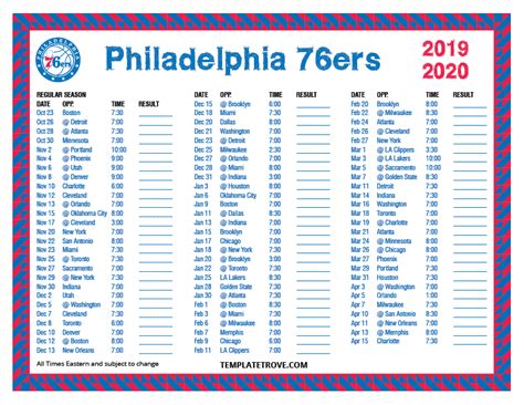 Below is the team's nba 2k21 full team roster. Sixers Printable Schedule 2019-20 : Lex kline has had a ...