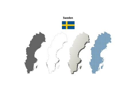 Sweden Outline Map Set Graphic By Davidzydd · Creative Fabrica