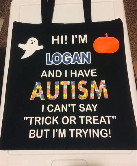Autism Halloween Bag Non Verbal Trick Or Treat Bag Etsy