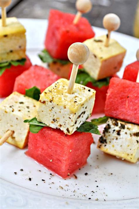 Vegan Watermelon Mint And Feta Bites Rabbit And Wolves