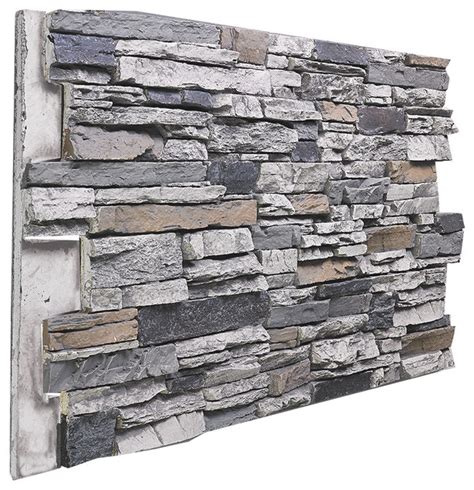 This exclusive design, utilising fewer natural stone pieces per panel, norstone's new expansive xl rock panel is the perfect composition to form the appearance of stacked stone veneer on a grander scale. Deep Stacked Stone Wall Panel, Aspen - Traditional ...