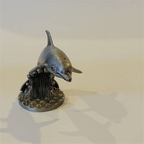 Vintage Hudson Pewter Dolphin Nautical Sea Life Miniature Etsy