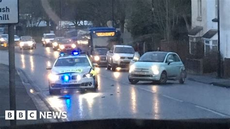 Police Car Attending Southampton Collision Crashes Bbc News
