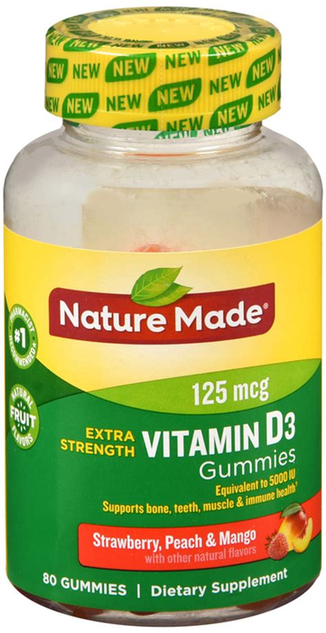 Nature Made Extra Strength Vitamin D3 125 Mcg Gummies 80 Count