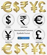 International Currency Symbols Vector
