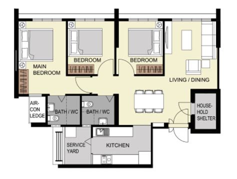 Singapore Hdb 4 Room Floor Plan