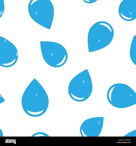 Water Drop Icon Seamless Pattern Background Raindrop Vector
