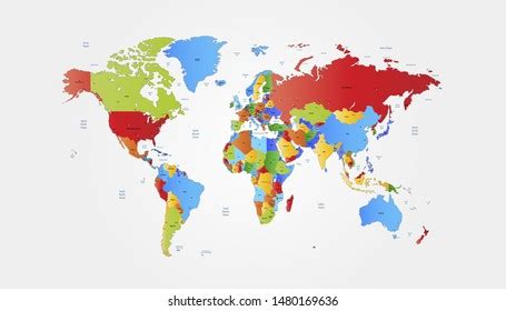 Color World Map Vector Modern Stock Vector Royalty Free 1465400306