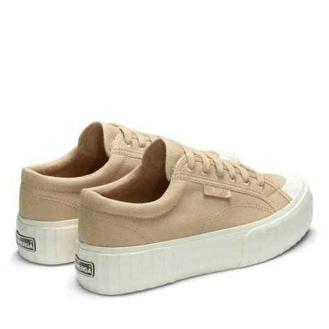 Superga® Womens Magentaterminalia 2631 Stripe Platform Organic Natural