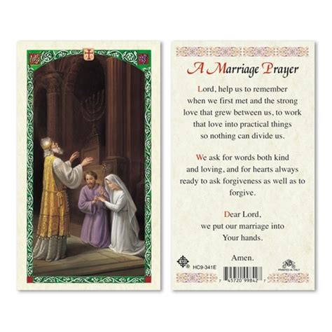 A Marriage Prayer Laminated Prayer Card Discount Catholic Products