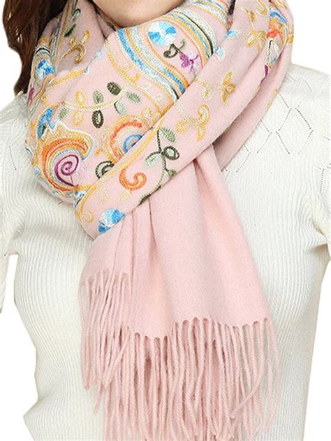 Womens Pashmina Delicate Embroidered Pink Cp186w2rr49