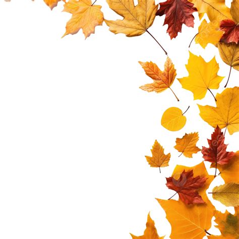 Autumn Background With Four Side Golden Leaves With Copy Space Autumn