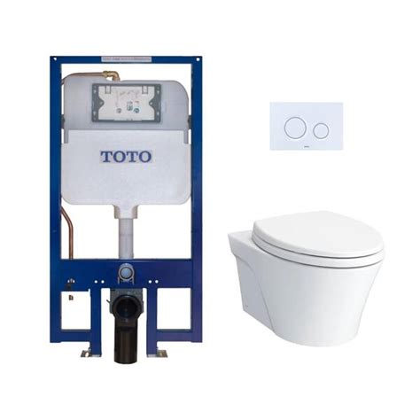 Toto Ap Piece And Gpf Dual Flush Wall Hung Elongated Toilet And Duofit In Wall Tank
