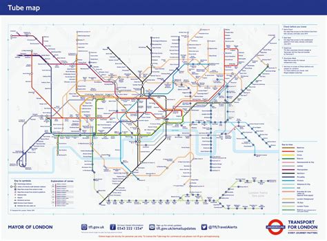 Tube Transport For London In London Underground Map Printable A4