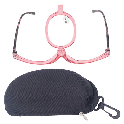 Magnifying Makeup Glasses Flip Down Scratch Resistant Lens Folding Cosmetic Reading Glasses For