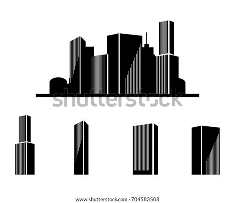 Black White Abstract Modern City Vector Stock Vector Royalty Free