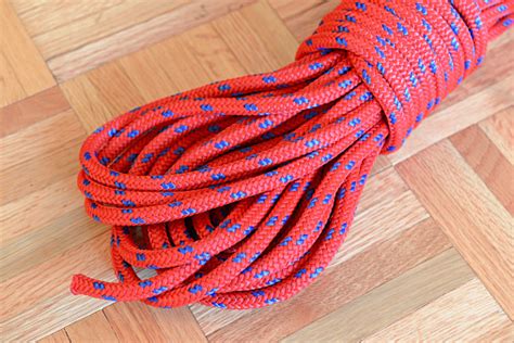 Braided Rock Climbing Rope Isolated In Coil Stock Photo Download