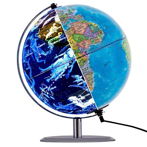 Buy Illuminated Spinning World Globe 3 In 1 Interactive Educational