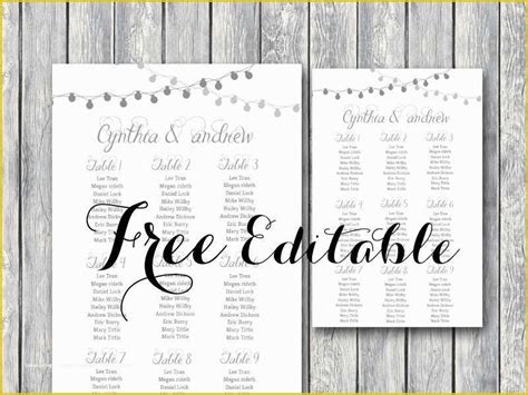 Free Printable Poster Seating Chart Template