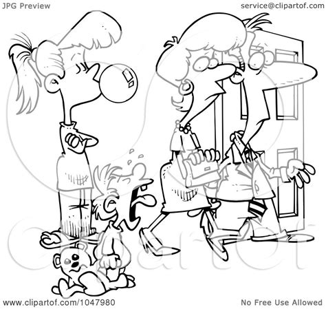 Royalty Free Rf Clip Art Illustration Of A Cartoon Black And White