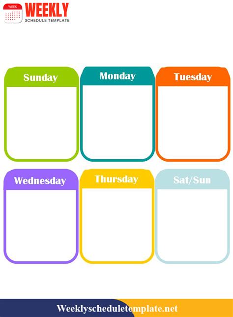 Free Printable Blank Weekly Planner Template 2020 Weekly Schedule