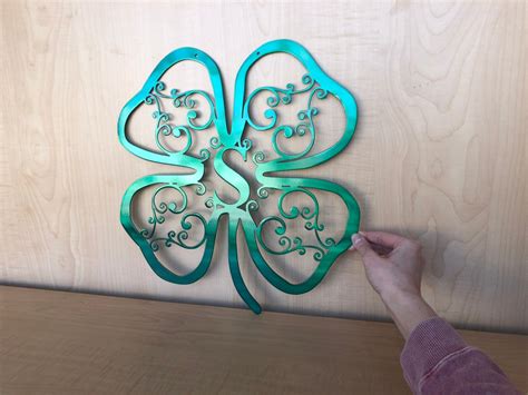 Personalized Four Leaf Clover Monogram Metal Wall Art With Etsy