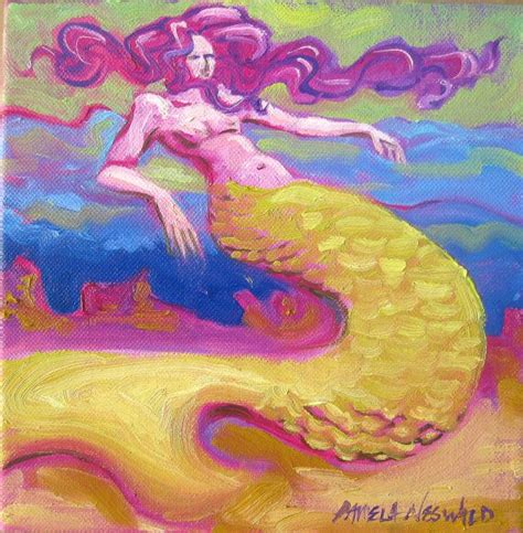 Adrift Whimsical Mermaid Painting Ooak Oil By Graciousart 21900
