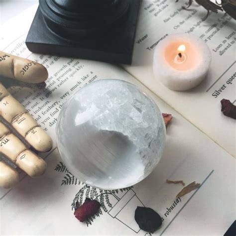 Large Selenite Sphere Selenite Crystal Ball By Moonmagicksisters