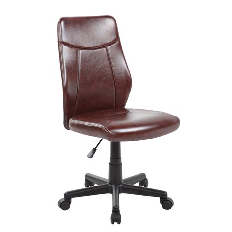 Home office chairs without wheels saxen office furniture. PU Modern Ergonomic Mid-back Armless Executive Computer ...