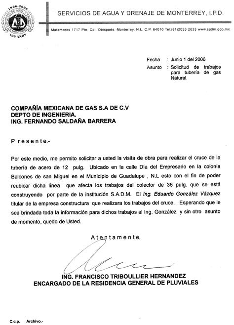 Carta De Solicitud De Drenaje Ejemplos De Como Hacer Carta Formal De